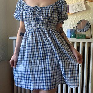 Urban Outfitters Gingham Babydoll Milkmaid Dress